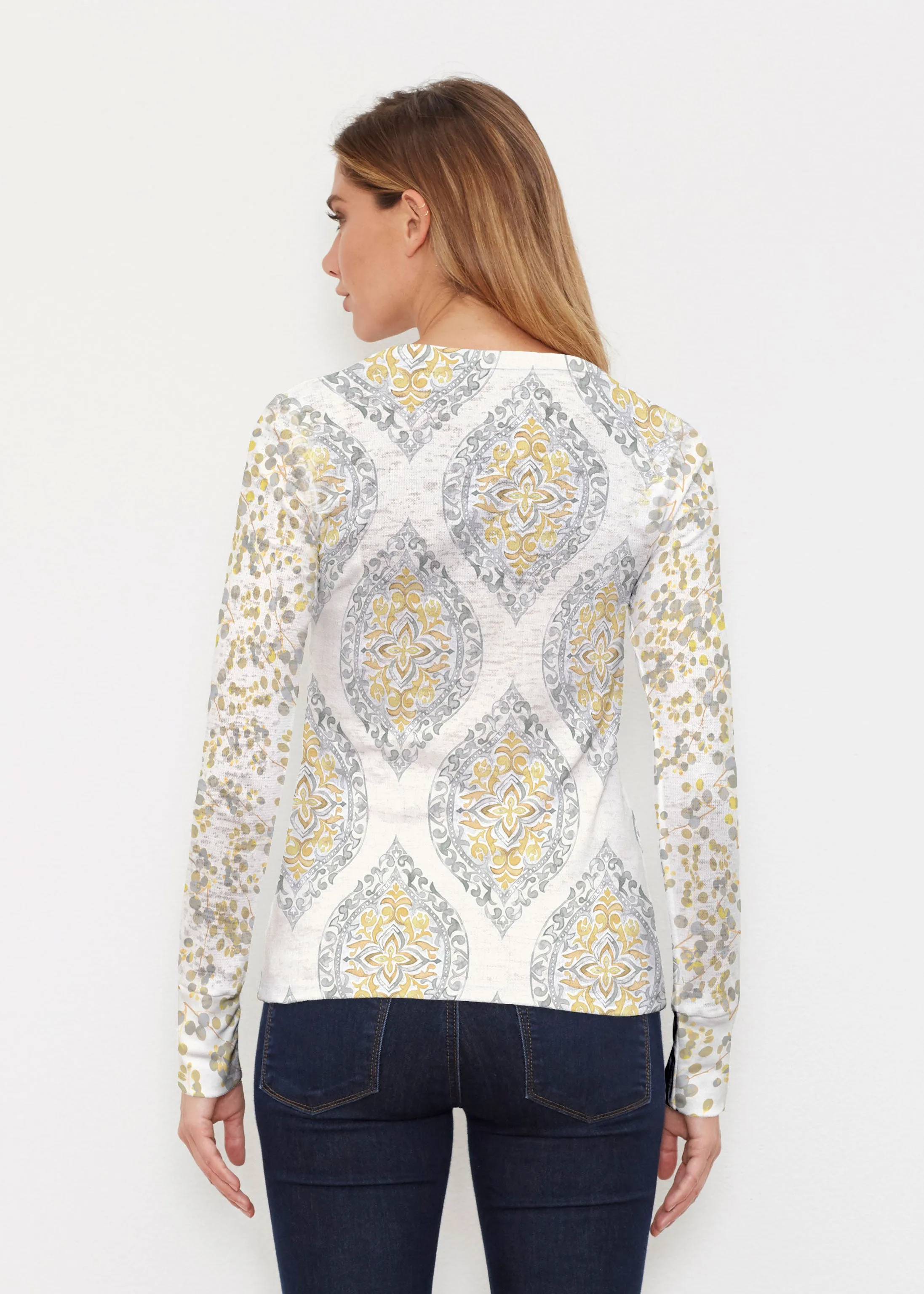 Etched Motif (8014) ~ Thermal Long Sleeve Crew Shirt