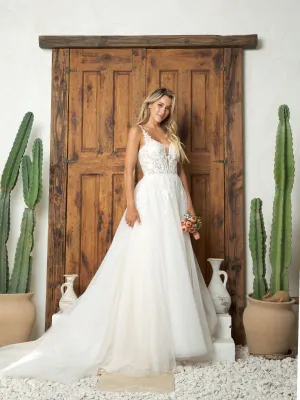 Eva Size M 5262 Ivory/ Champagne Gown