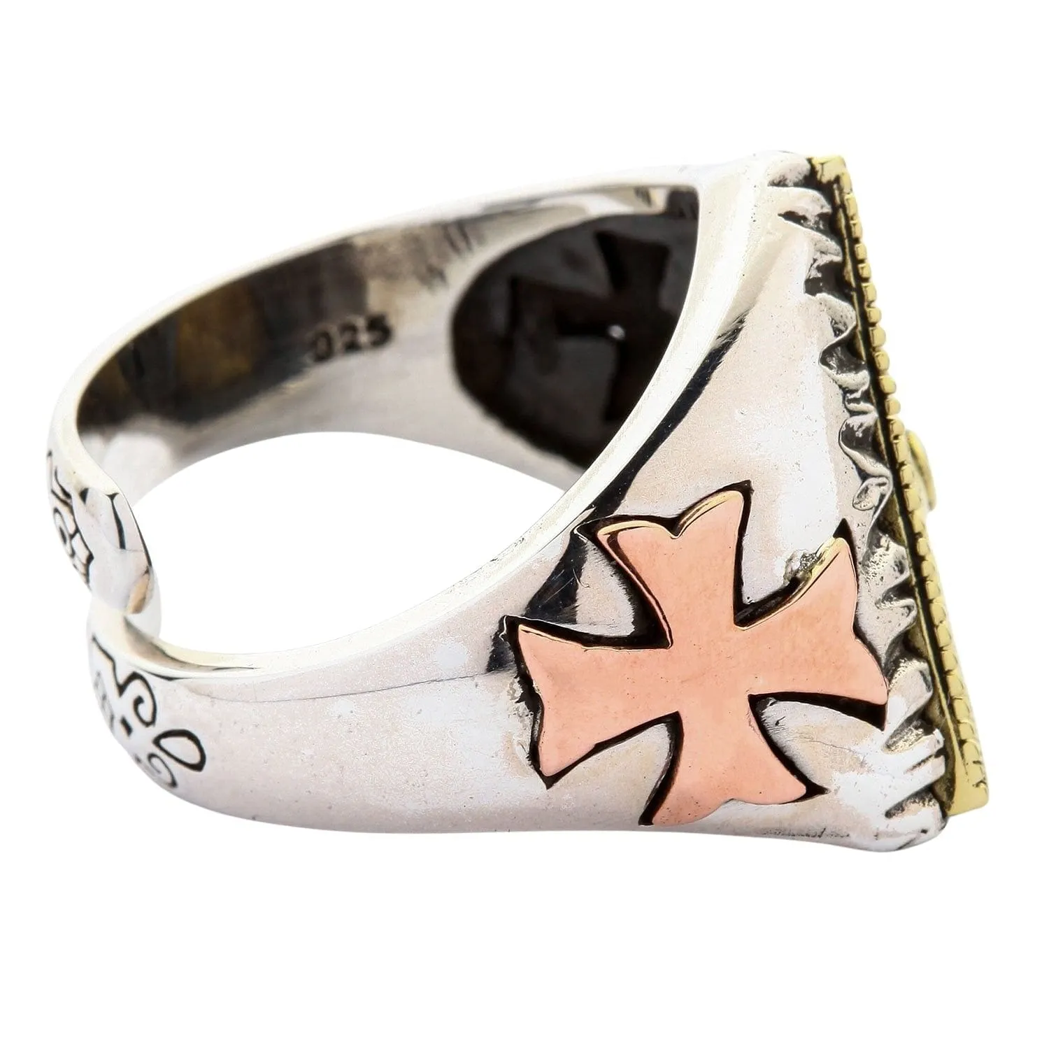 Eye of Providence Brass Sterling Silver Ring