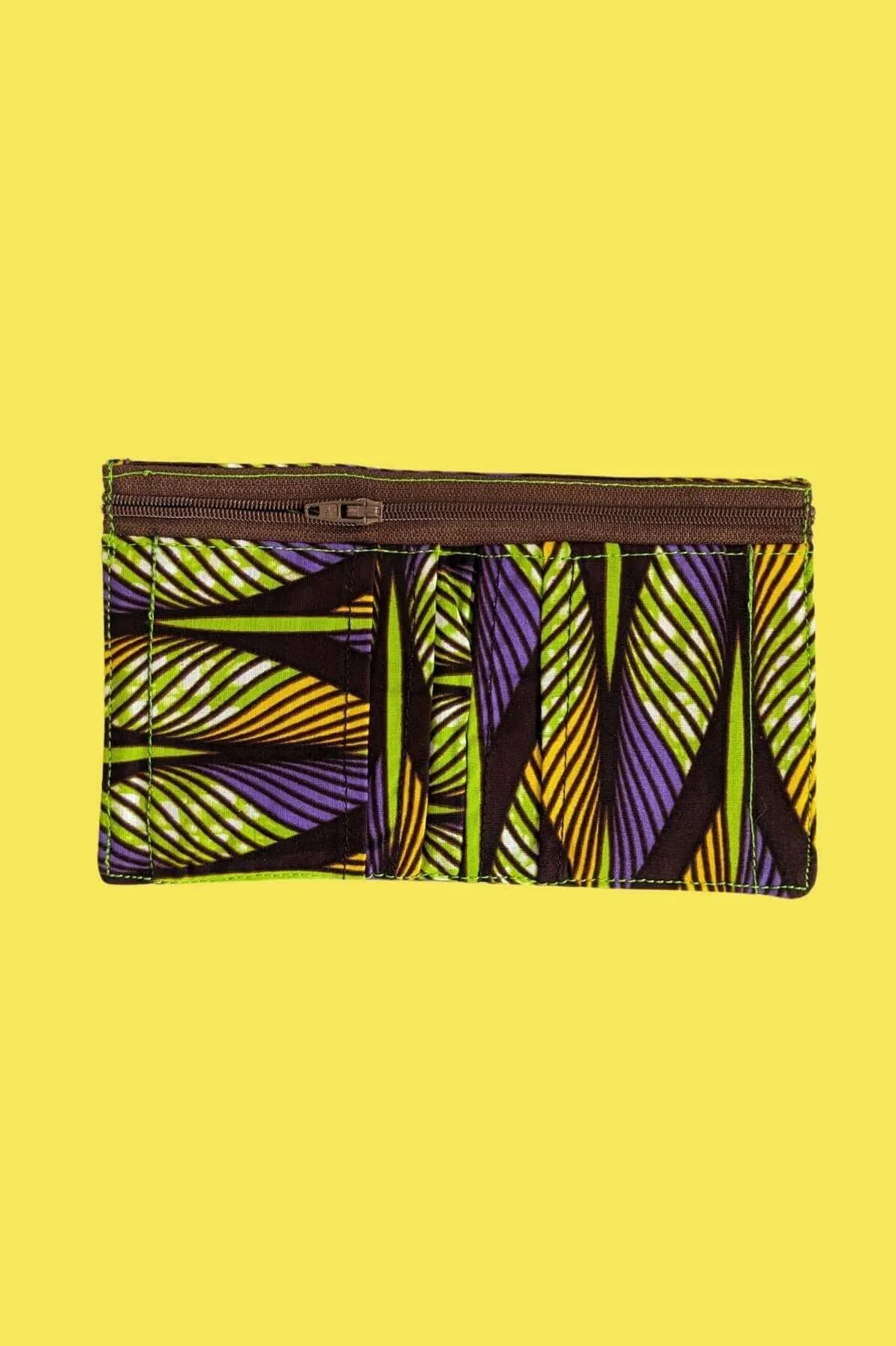 Feather Green African Print Fabric Wallet