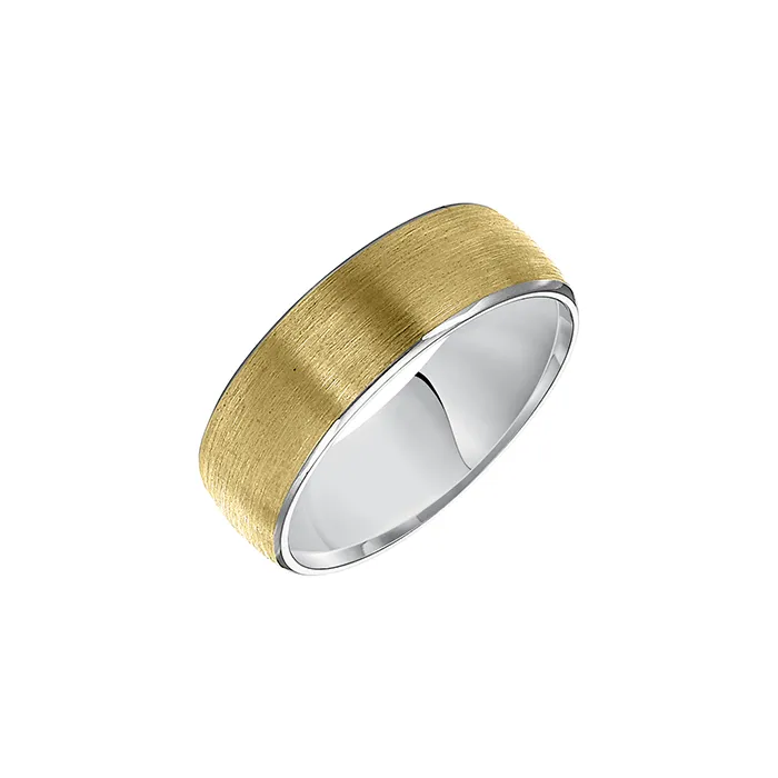 Fink's Men's 7mm Two-Tone Engraved Satin Band