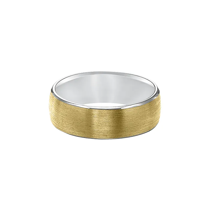 Fink's Men's 7mm Two-Tone Engraved Satin Band