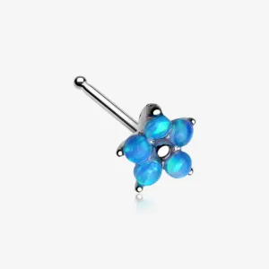 Fire Opal Spring Flower Sparkle Nose Stud Ring