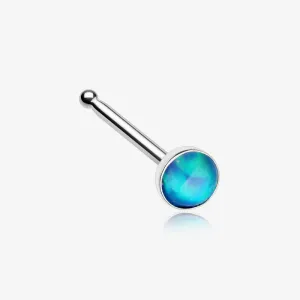 Fire Opal Steel Nose Stud Ring