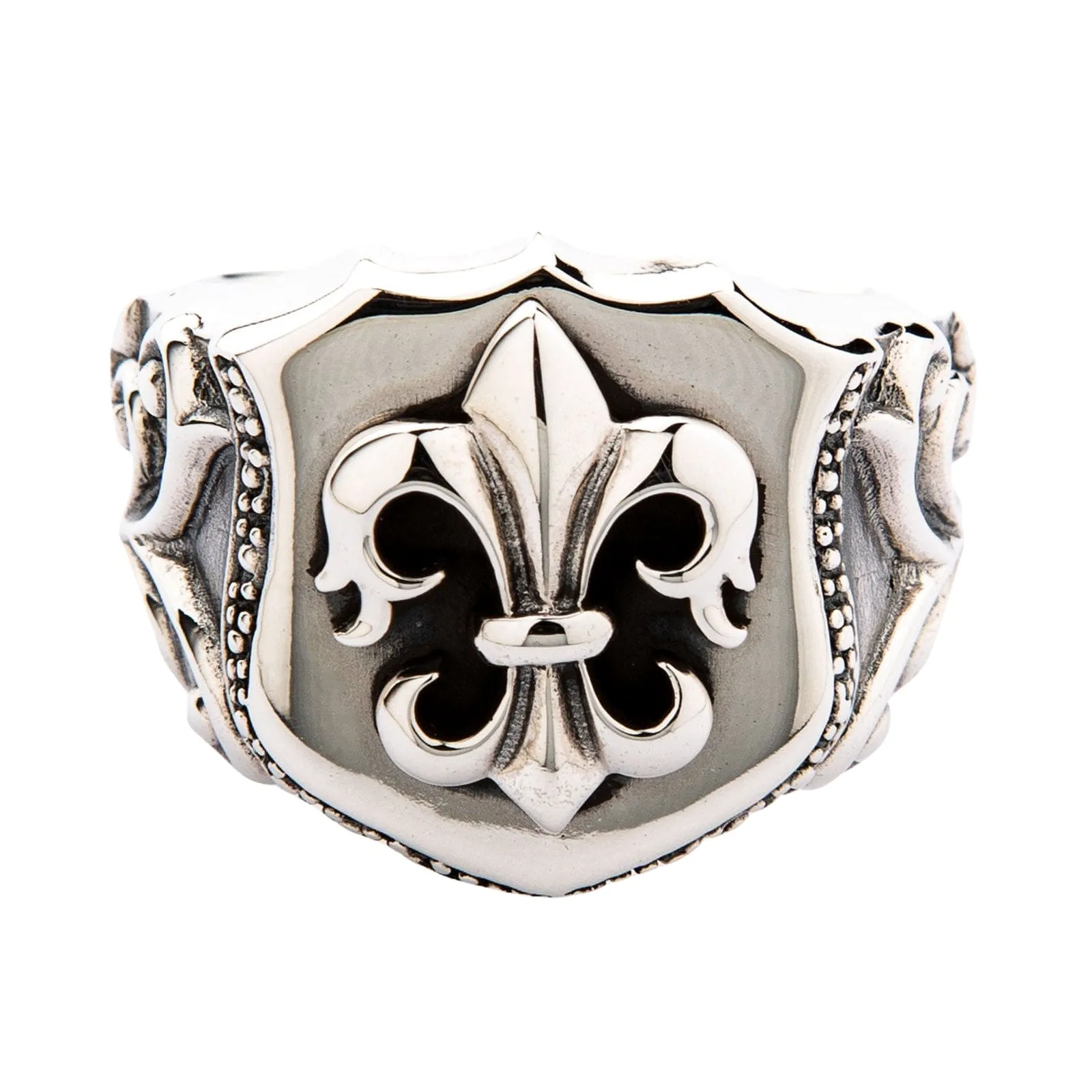 Fleur De Lis Sterling Silver Biker Ring