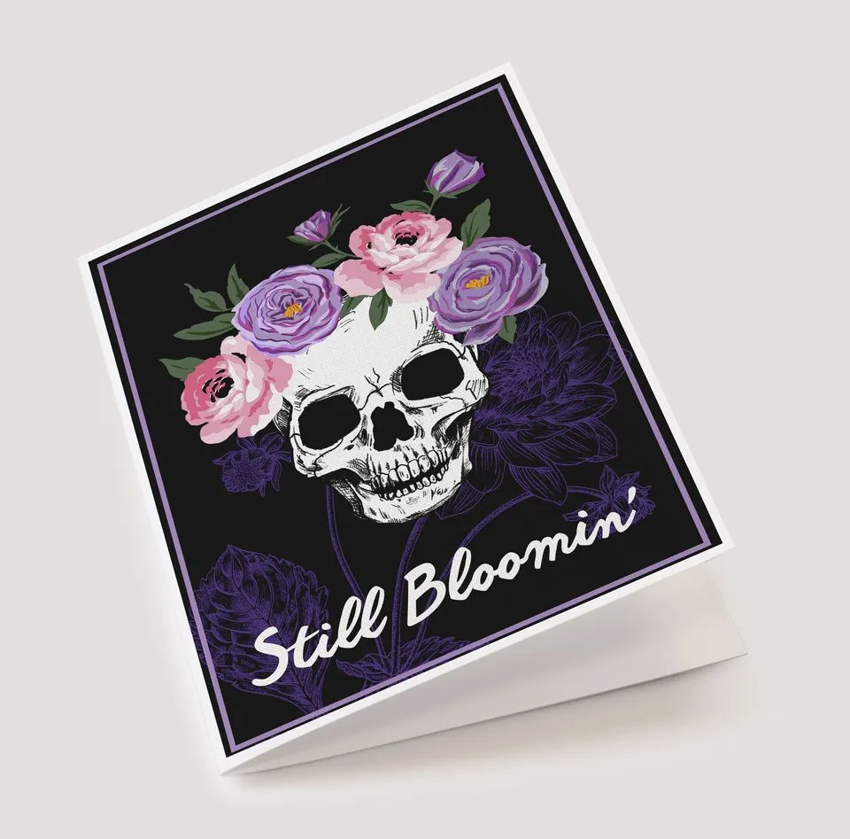 Floral Skull Birthday Card