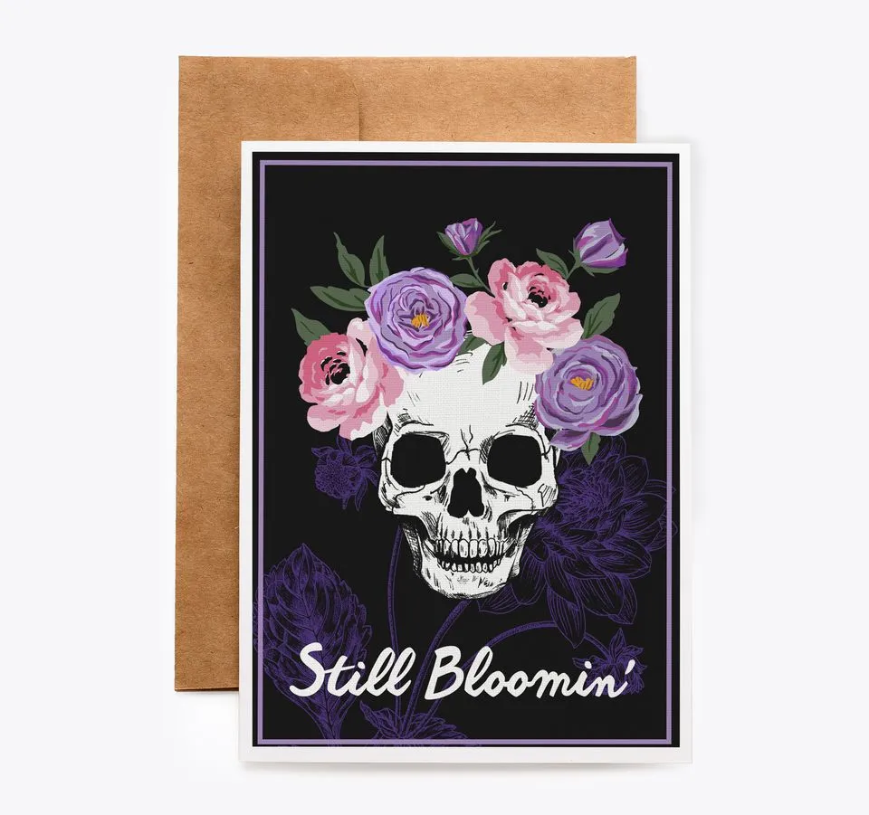Floral Skull Birthday Card
