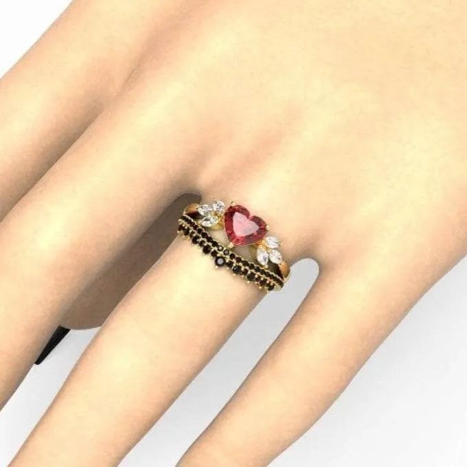 Forever In My Heart- 1.25ct Heart Cut Diamond Gothic Promise Ring