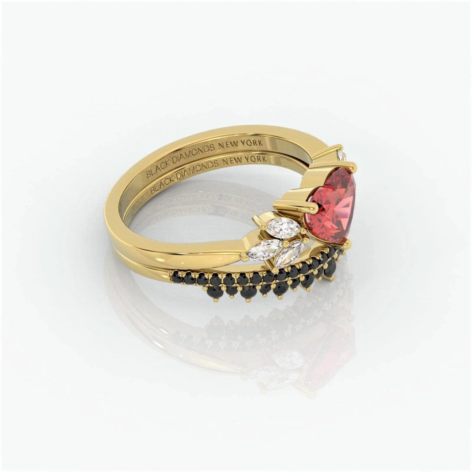 Forever In My Heart- 1.25ct Heart Cut Diamond Gothic Promise Ring