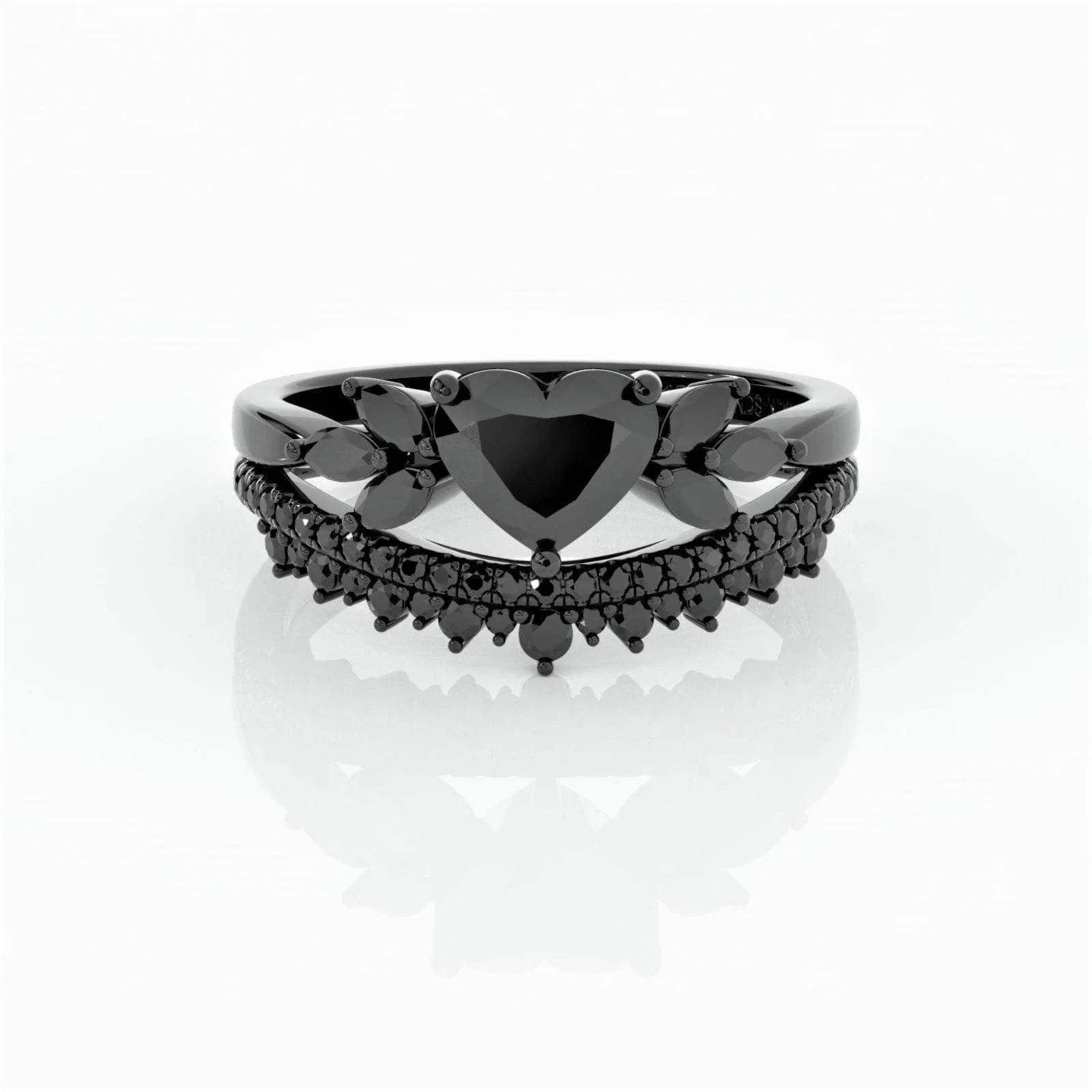 Forever In My Heart- 1.25ct Heart Cut Diamond Gothic Promise Ring
