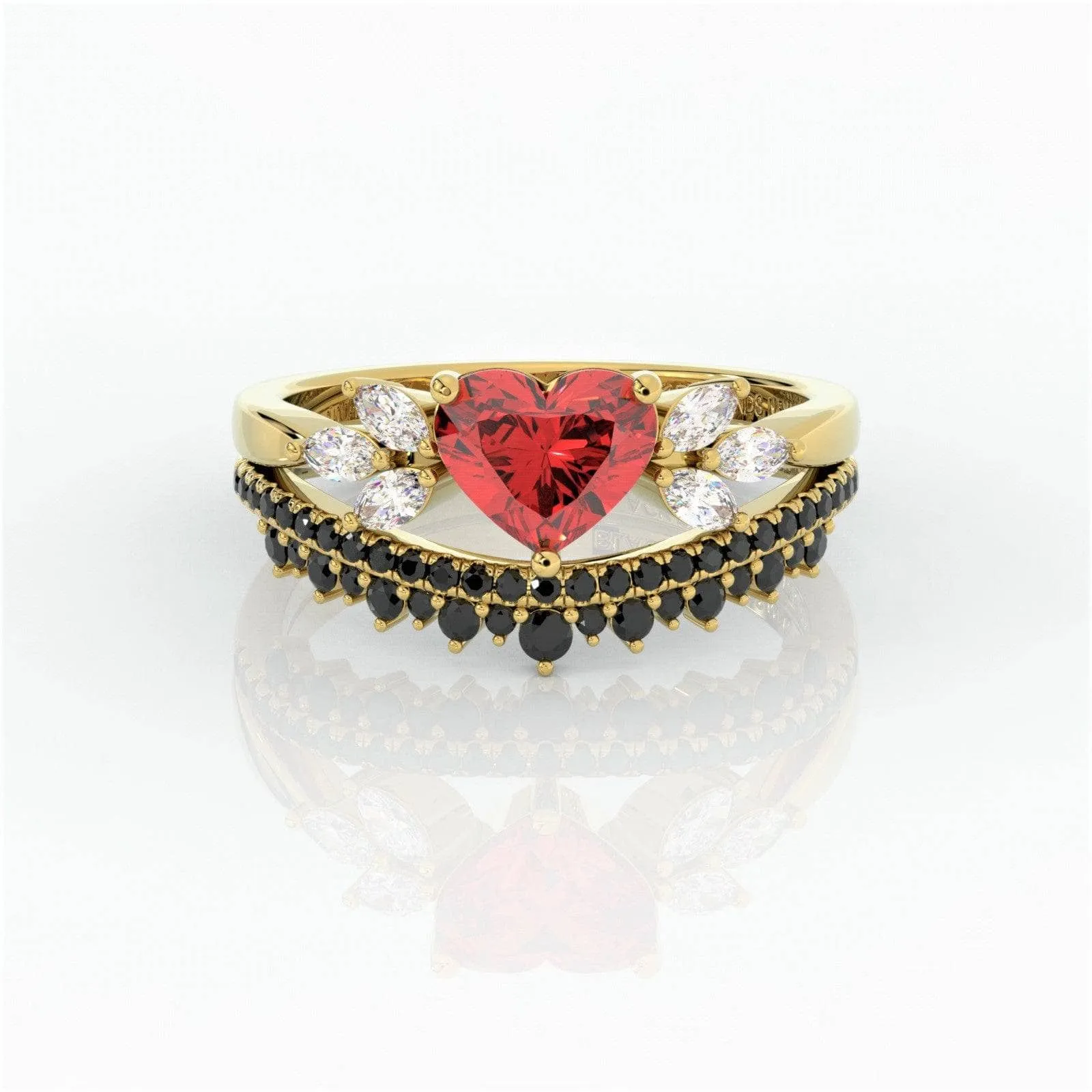 Forever In My Heart- 1.25ct Heart Cut Diamond Gothic Promise Ring