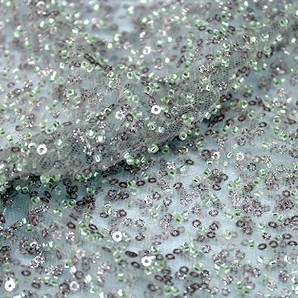 French Beaded Spangle Lace Dusty Pink