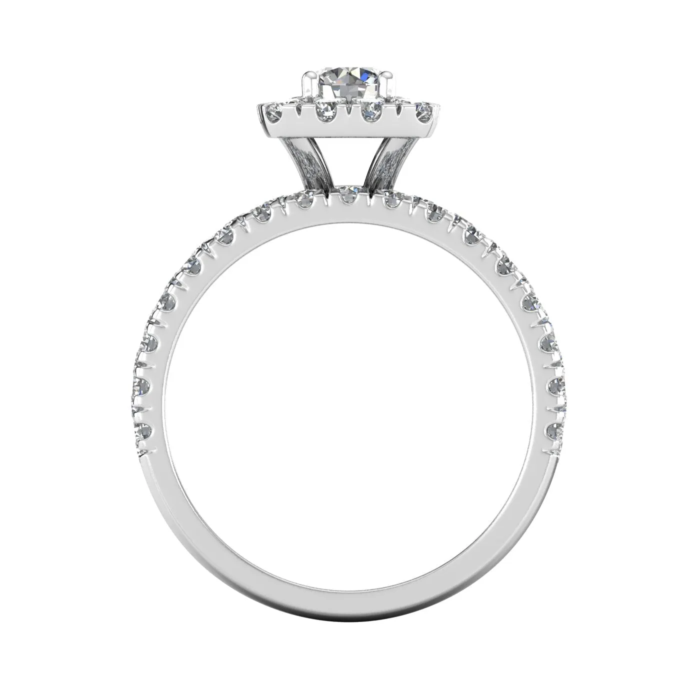 (F/SI) 1.50ctw Diamond Halo Engagement Ring Bridal Set in 10k White Gold