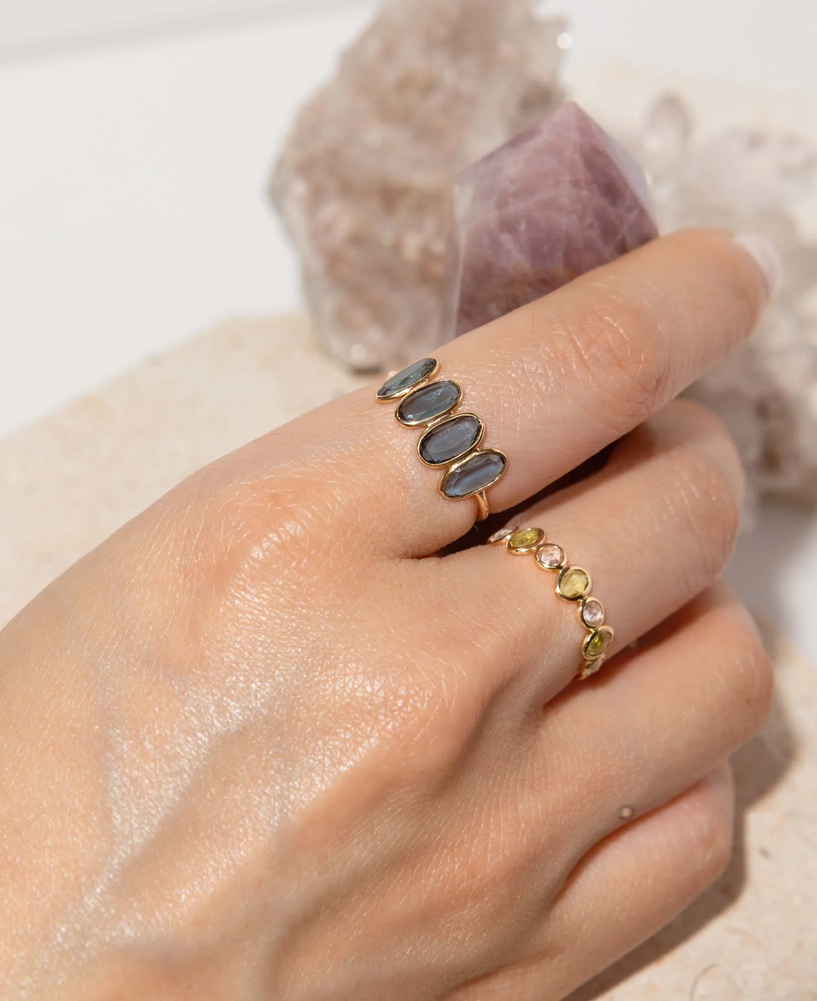 Genevieve Half Eternity Solid Gold Ring