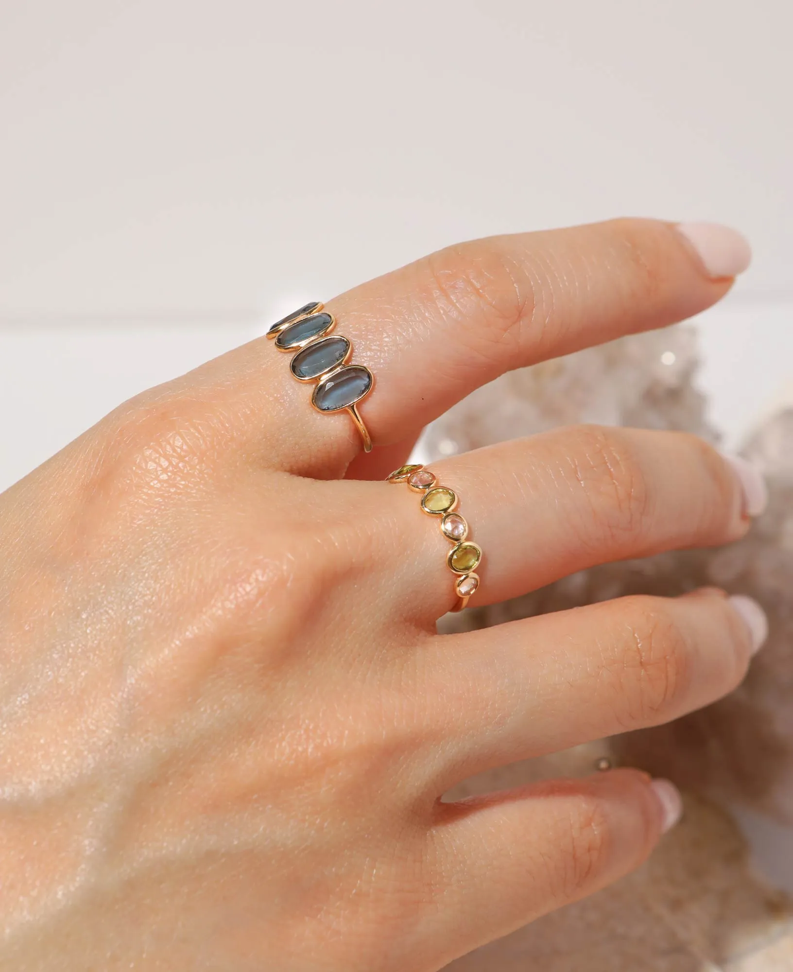Genevieve Half Eternity Solid Gold Ring