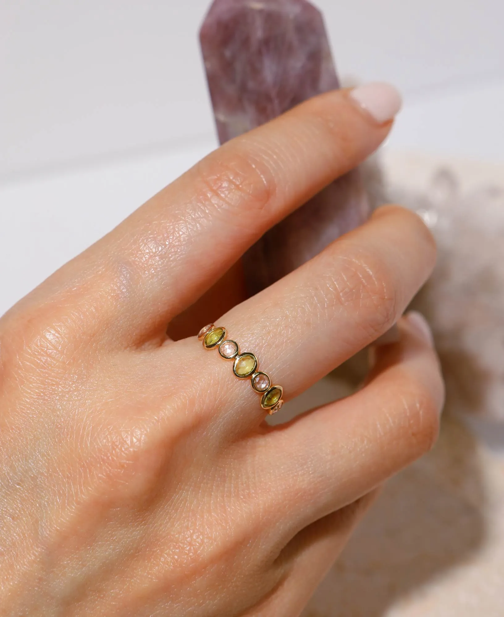 Genevieve Half Eternity Solid Gold Ring
