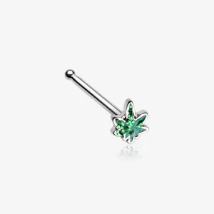 Glitter Sparkle Cannabis Nose Stud Ring