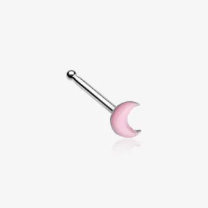 Glow in the Dark Crescent Moon Nose Stud Ring