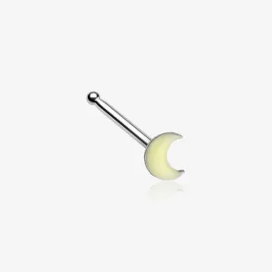 Glow in the Dark Crescent Moon Nose Stud Ring