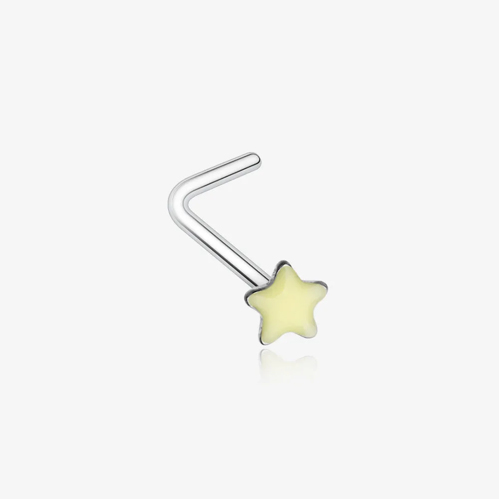Glow in the Dark Star L-Shaped Nose Ring