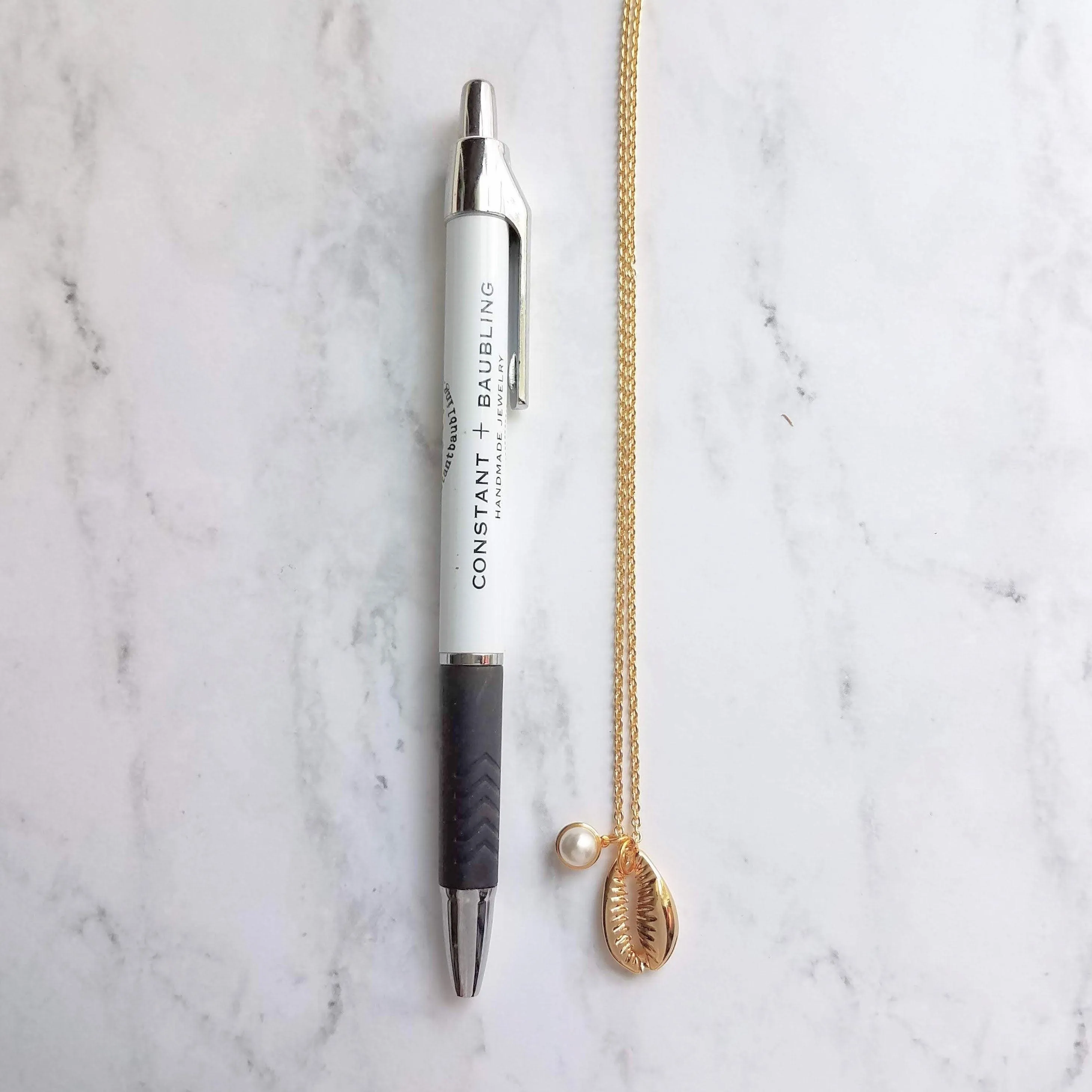 Gold Cowrie Shell Necklace - seashell necklace, cowrie necklace, pearl necklace, beach necklace, gold shell necklace, pearl pendant, charm