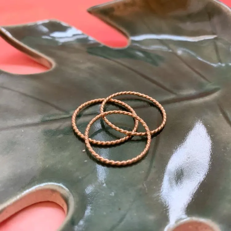 Gold Twist Stacking Rings
