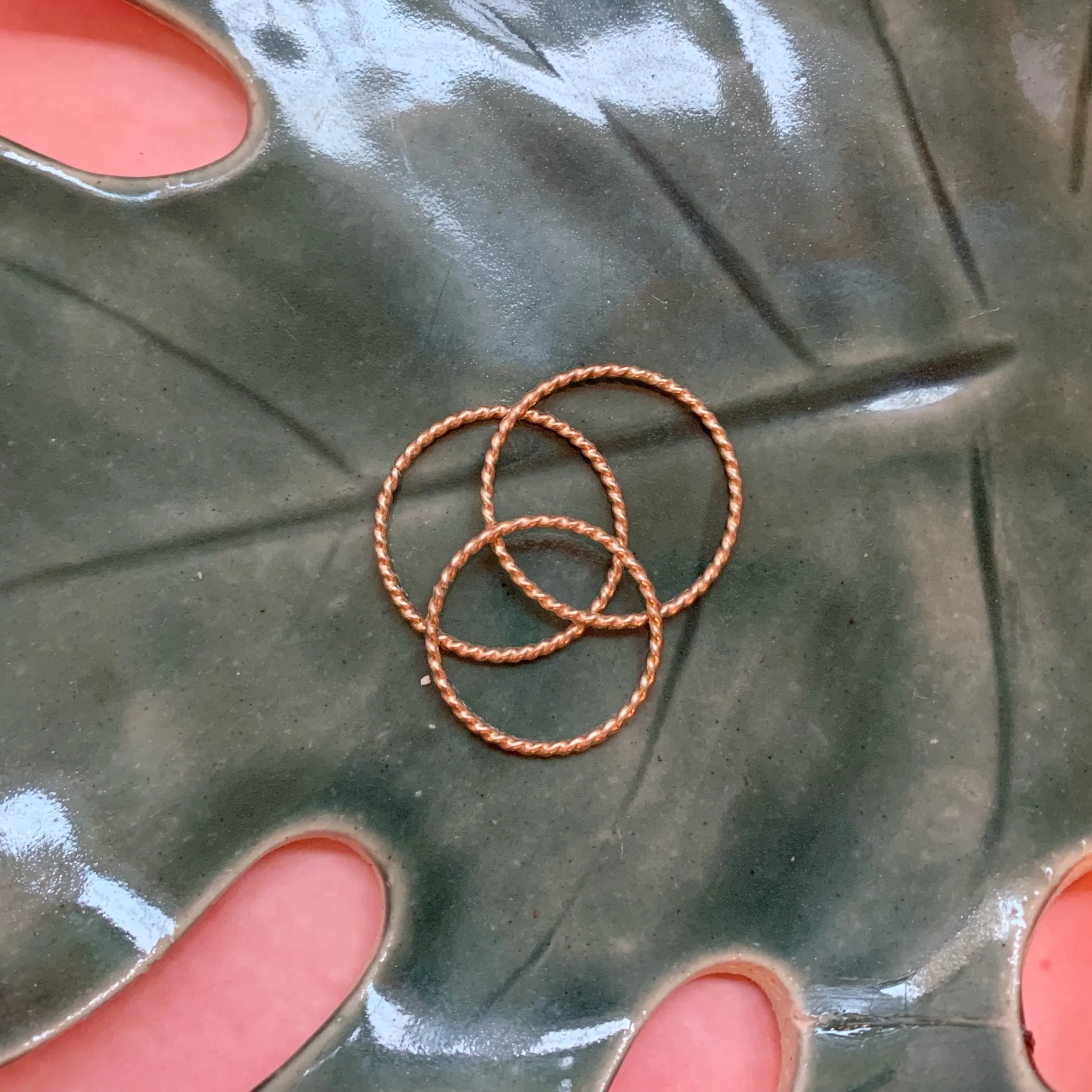 Gold Twist Stacking Rings