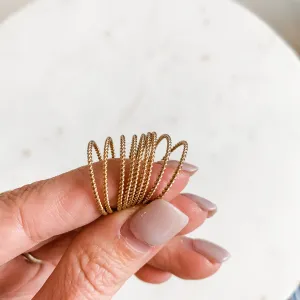 Gold Twist Stacking Rings