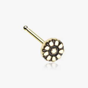Golden Antique Daisy Nose Stud Ring