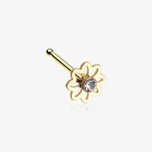 Golden Daisy Breeze Sparkle Nose Stud Ring