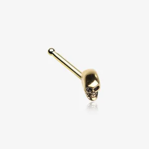 Golden Death Skull Head Nose Stud Ring