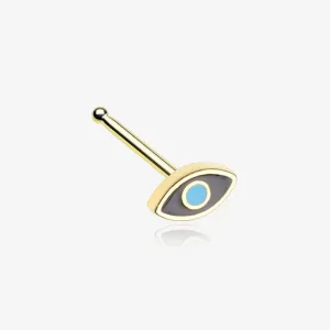 Golden Evil Eye Nose Stud Ring