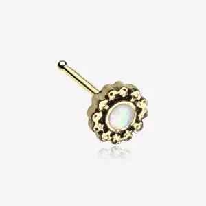Golden Filigree Opal Sparkle Nose Stud Ring