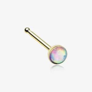 Golden Fire Opal Nose Stud Ring
