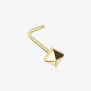 Golden Geo Pyramid L-Shaped Nose Ring