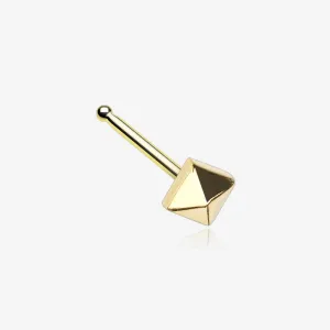 Golden Geo Pyramid Nose Stud Ring