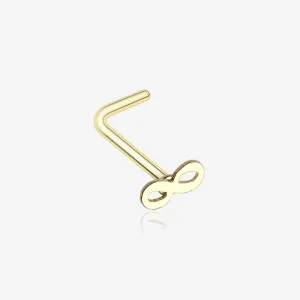 Golden Infinity Loop L-Shaped Nose Ring