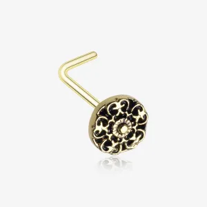 Golden Kali Filigree Icon L-Shaped Nose Ring