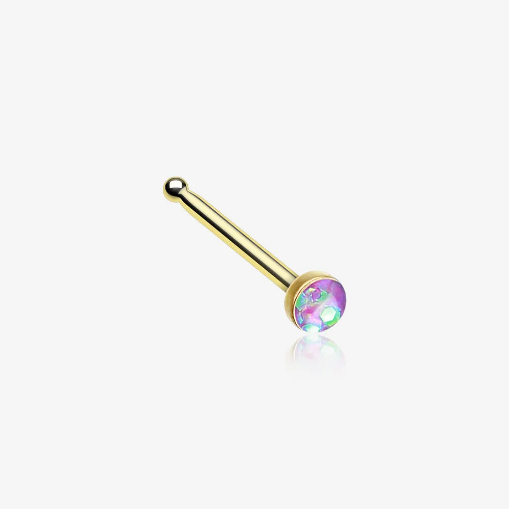 Golden Opal Sparkle Nose Stud Ring