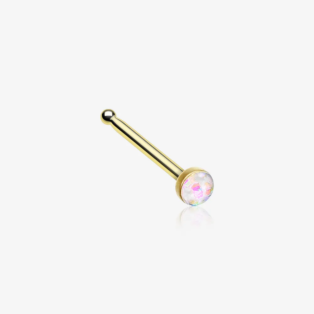 Golden Opal Sparkle Nose Stud Ring