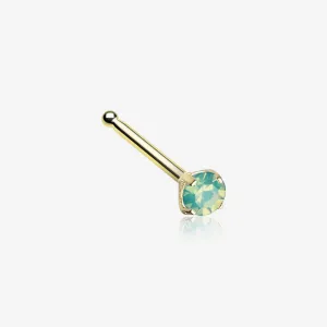 Golden Opalite Sparkle Prong Set Nose Stud Ring