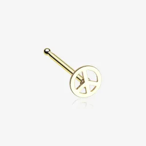 Golden Peace Icon Nose Stud Ring