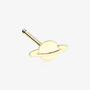 Golden Saturn Planet Nose Stud Ring