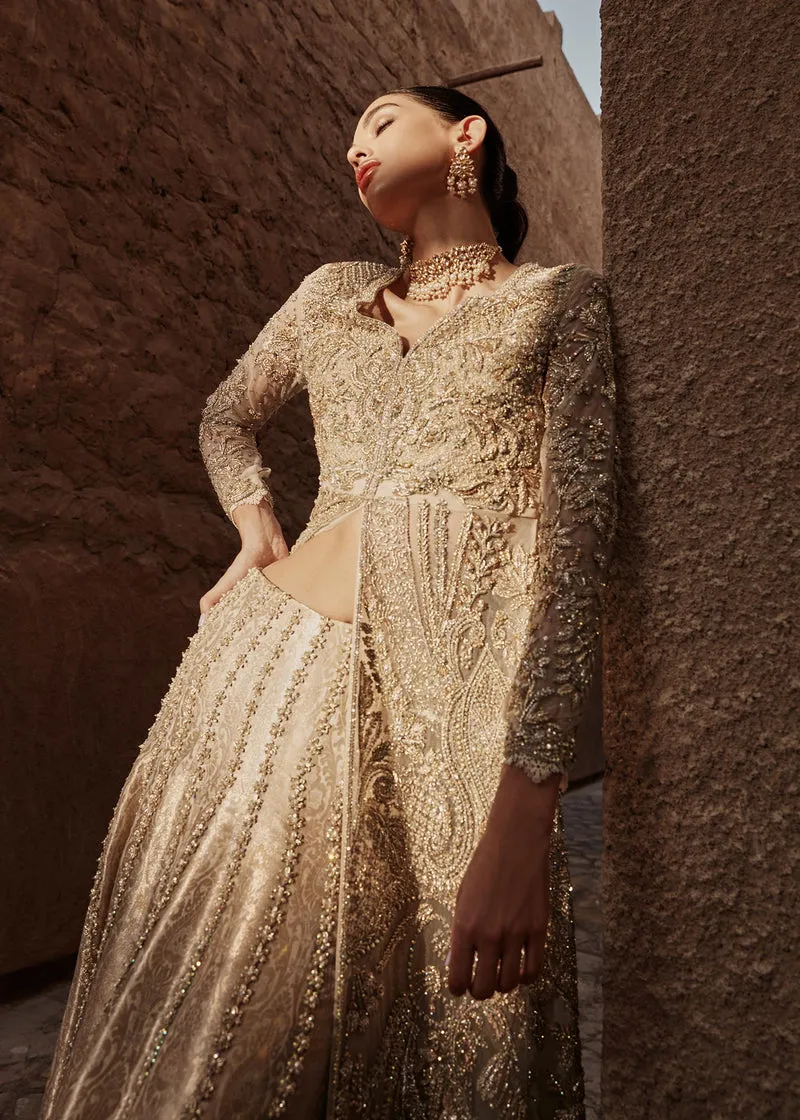 Golden Skin Lehenga Gown Pakistani Wedding Dresses