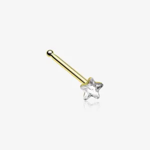 Golden Star Sparkle Nose Stud Ring