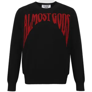 GOTHIC LOGO KNITTED SWEATER (BLACK)