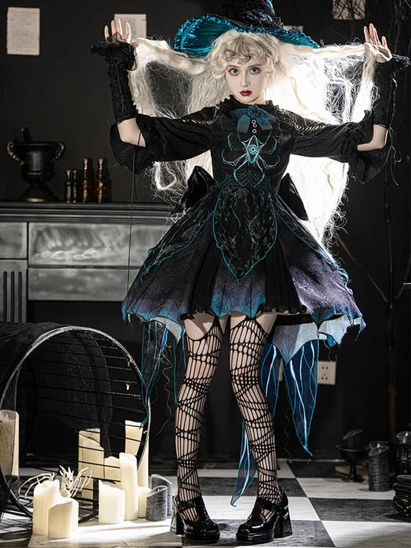 Gothic Lolita Dresses Bows Animal Print Black Black