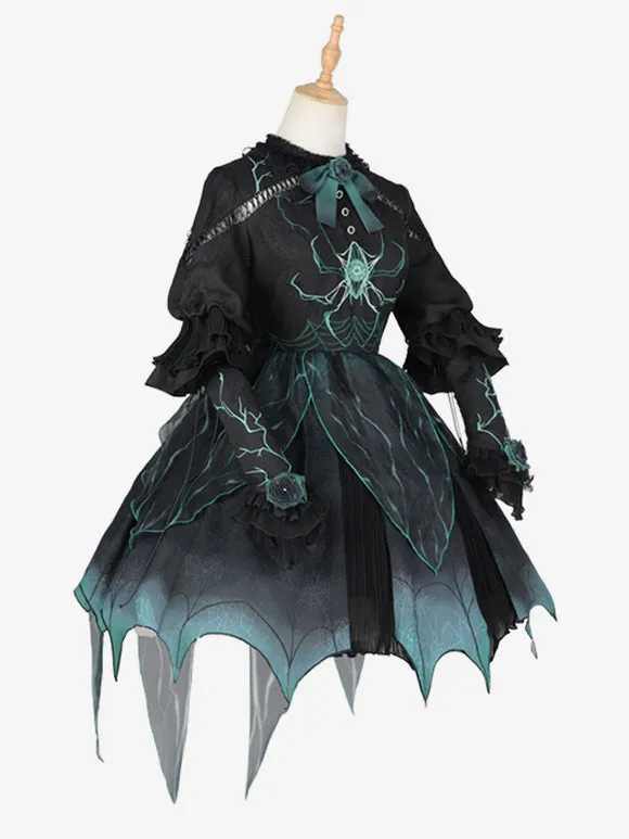 Gothic Lolita Dresses Bows Animal Print Black Black