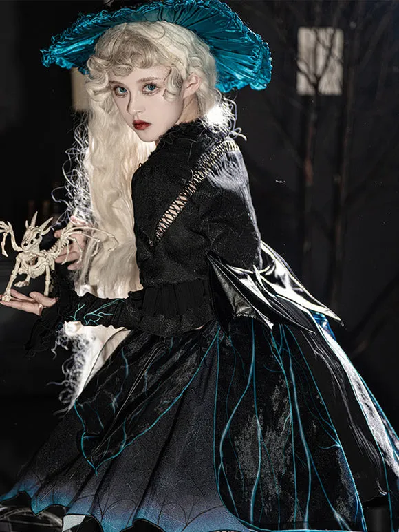 Gothic Lolita Dresses Bows Animal Print Black Black