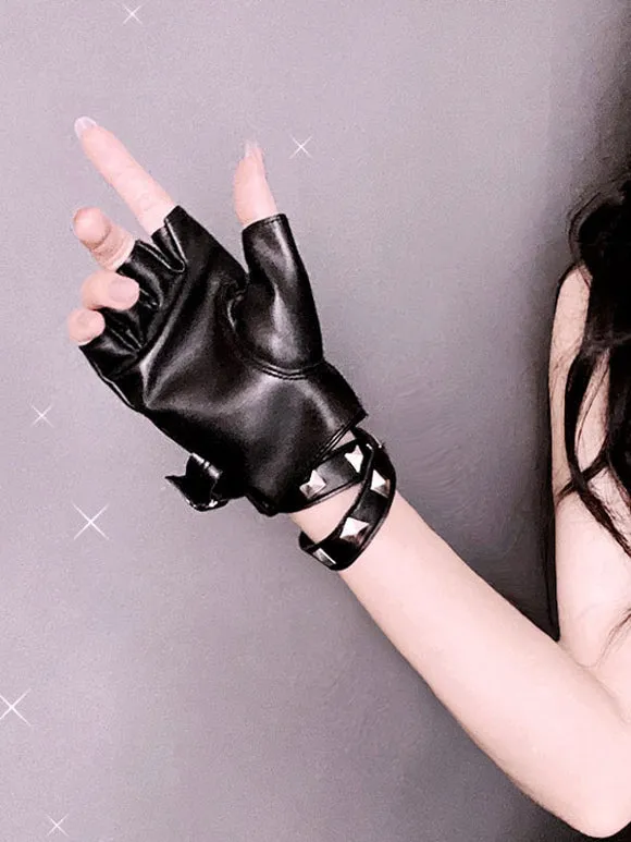 Gothic Lolita Metallic Oversleeves Rivets Metal Details Metal Miscellaneous Black Lolita Accessories